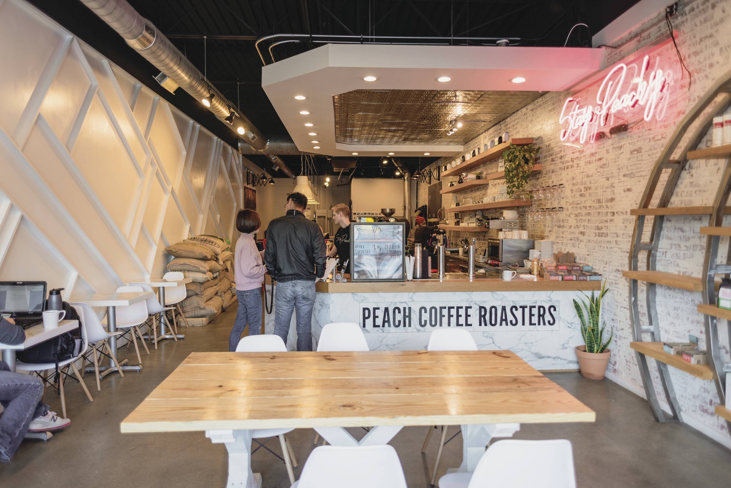 Peach Coffee Roasters coffee shop interior seating