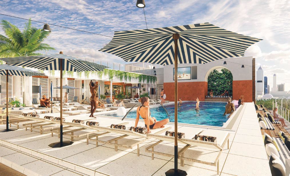 From Slater Hospitality, 38,000-square-foot Rooftop L.O.A. plans for a fall opening. PHOTO: COURTESY OF SJC VENTURES